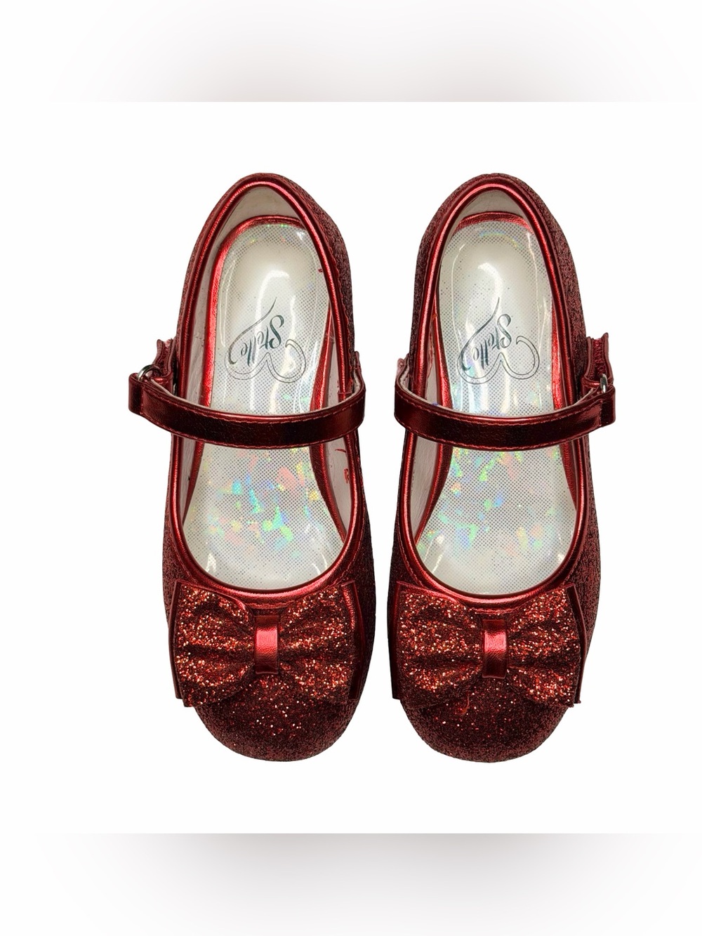 Stelle Girls Glittery Mary Jane Red Dress Shoe